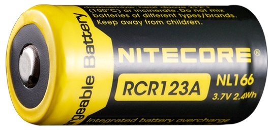 Accu rechargeable Nitecore NL166 cr123a 3.7V 2.4Wh