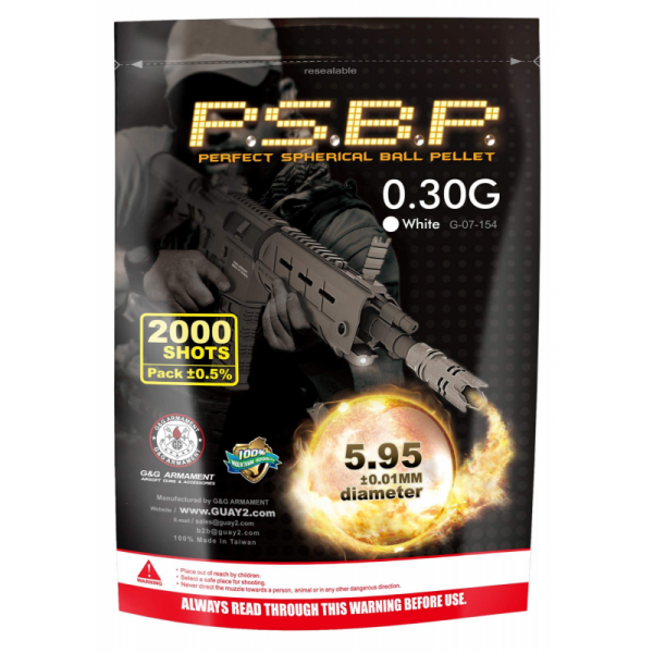 Billes G&G Armement perfect 0.30G 2000 billes couleur grise