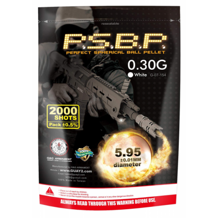 Billes G&G Armement perfect 0.30G 2000 billes couleur grise