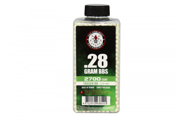 Bouteille de 2700 billes tracantes G&G en 0.28g