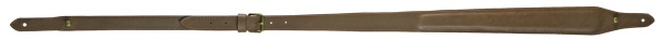 Bretelle en cuir marron rembourr�e a boutons
