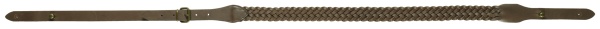 Bretelle en cuir marron tress� � boutons