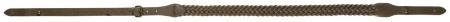 Bretelle en cuir marron tress&eacute; &agrave; boutons