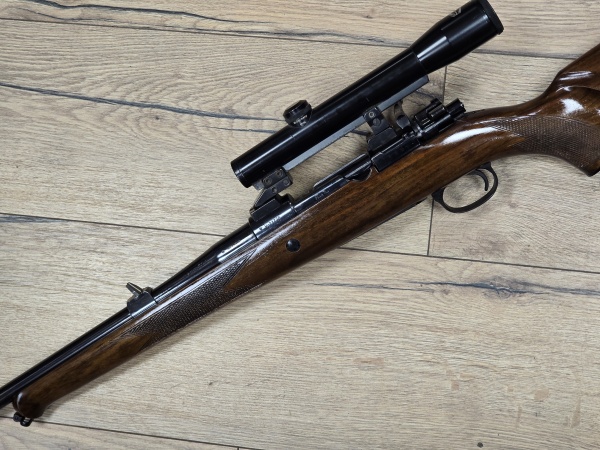 Carabine Mauser 98 de recherche ou battue calibre 9,3x62 avec lunette 1.25x15 Shmidt & bender