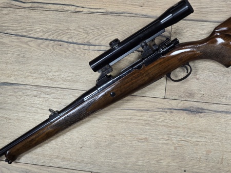 Carabine Mauser 98 de recherche ou battue calibre 9,3x62 avec lunette 1.25x15 Shmidt & bender