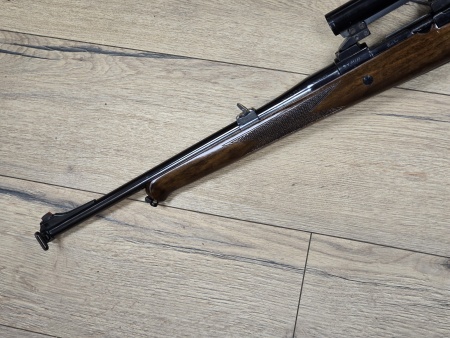 Carabine Mauser 98 de recherche ou battue calibre 9,3x62 avec lunette 1.25x15 Shmidt & bender