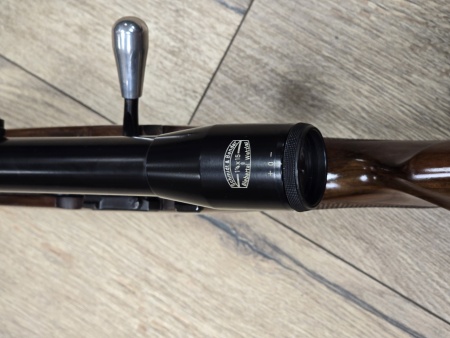 Carabine Mauser 98 de recherche ou battue calibre 9,3x62 avec lunette 1.25x15 Shmidt & bender