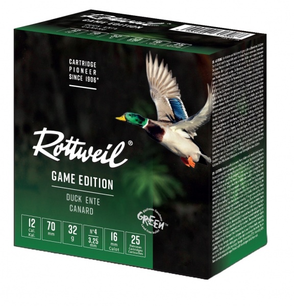 Cartouche De Chasse Rottweil Game Edition Steel Canard - 32G - Calibre 12/70