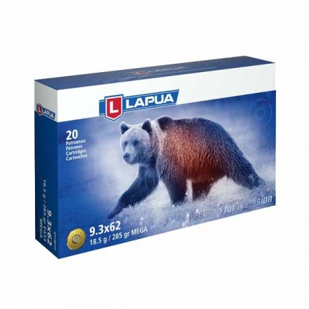 Cartouche Lapua mega 9.3X62 18.5g 285GRS