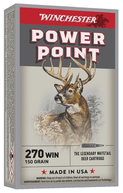 Cartouche Winchester power point cal 270 win 150gr 9.72g