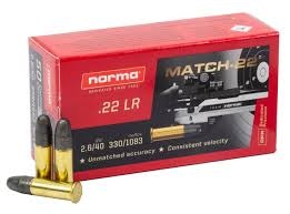 Cartouches 22Lr Norma match 40 grs 2.6 g