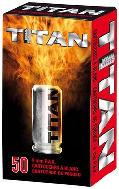 Cartouches � blanc perfecta titan cal 9mm PAK 