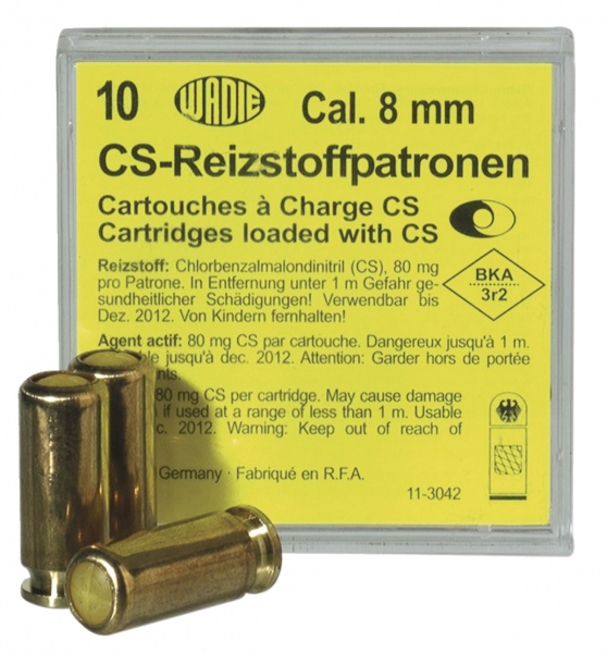 Cartouches a blanc Wadie 9mm au gas CS
