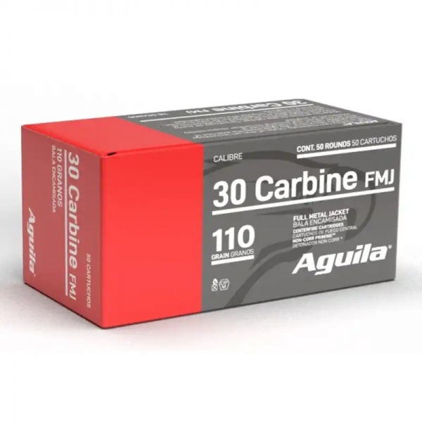 Cartouches Aguila calibre 30 carbine 110grs 7,13g 