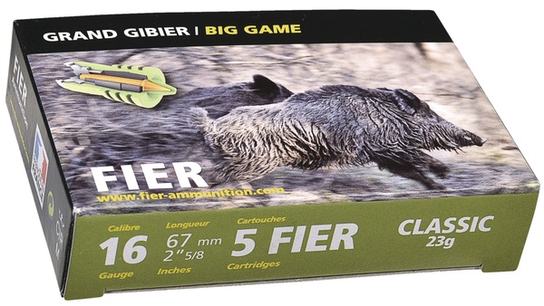 Cartouches balle fier 23 classic cal 16/67 23g 