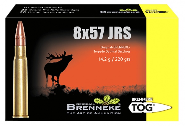 Cartouches Brenneke TOG calibre 8X57jrs 220grs 14,2g 