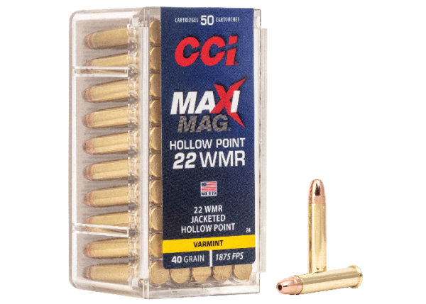 Cartouches CCI maxi mag JHP cal 22 mag 40 grs