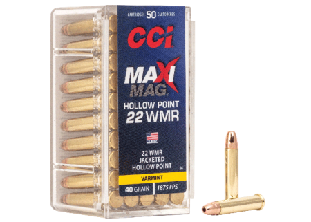 Cartouches CCI maxi mag JHP cal 22 mag 40 grs