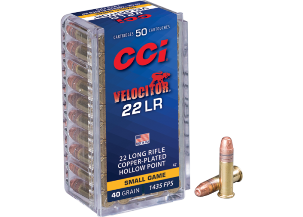 Cartouches CCI Velocitor cal 22 lr 40 gr 2.59g