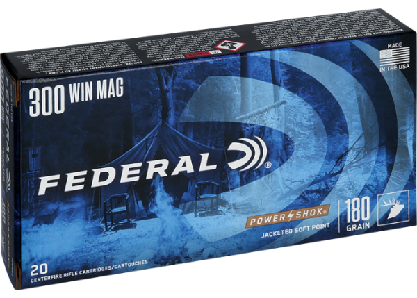 Cartouches Federal power shok calibre 300win mag 180grs 11,7g
