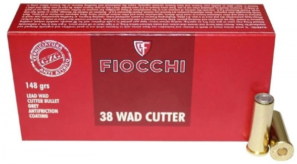 Cartouches Fiocchi calibre 38 special wad cutter 148grs 