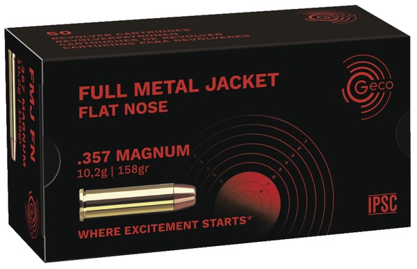 cartouches Geco cal 357 mag fmj flat nose 158 gr 10.2 g