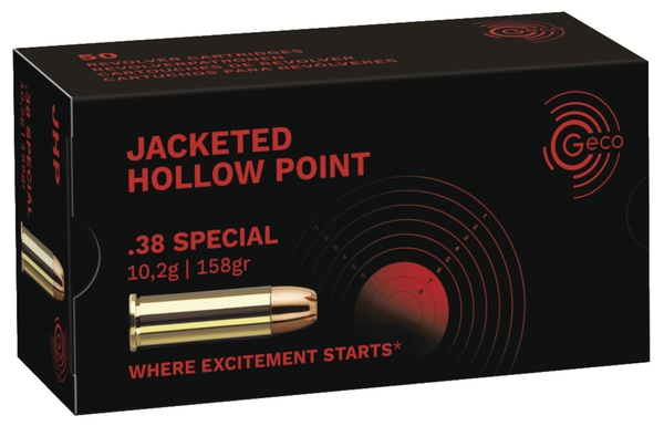 Cartouches geco cal 38 sp�cial jhp 158gr 10.2g