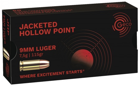 Cartouches Geco JHP 9X19 115grs 7.5g