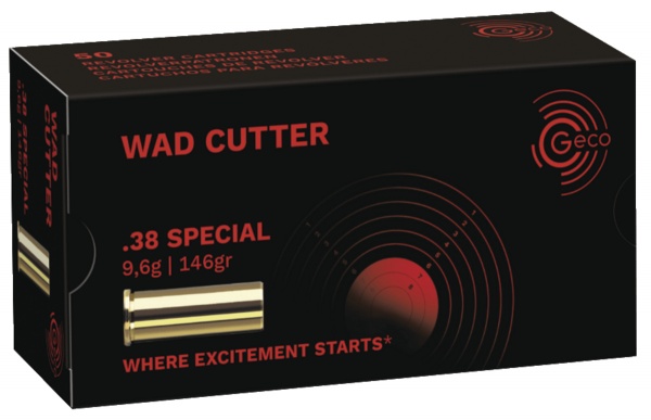 Cartouches Geco wad cutter calibre 28 special 146grs 9,6g