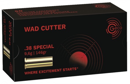 Cartouches Geco wad cutter calibre 28 special 146grs 9,6g