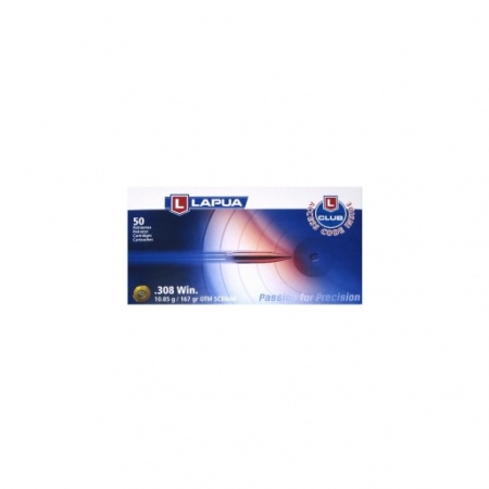 Cartouches Lapua Otm Scenar Cal 308 Win 167gr