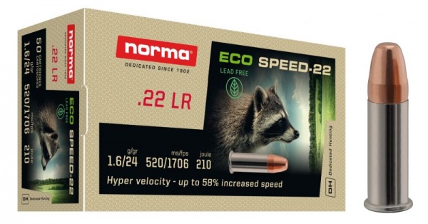 Cartouches Norma Eco Speed 22 cal zinc copper plated 25 gr 