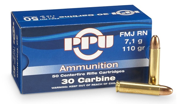 Cartouches Partizan PPu cal 30 carbine fmj 110gr 7.1g