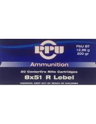 Cartouches Partizan PPU cal 8X51R lebel fmj 200 gr