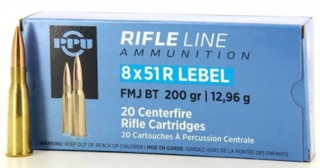 Cartouches Partizan PPU calibre 8X51R Lebel fmj 200grs 12,96g
