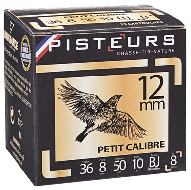 Cartouches Pisteurs petit calibre 12mm cal 36/50mm n6 bourre a jupe boite de 25