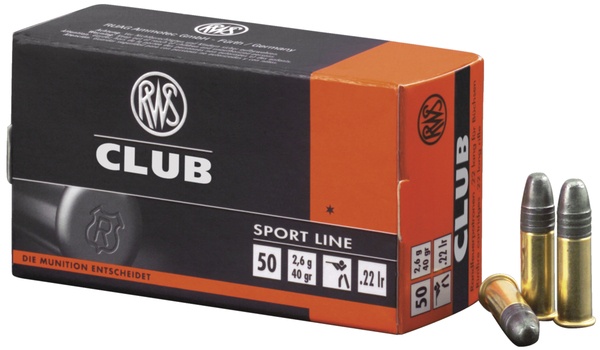 Cartouches RWS club calibre 22Lr 40grs 2.59g
