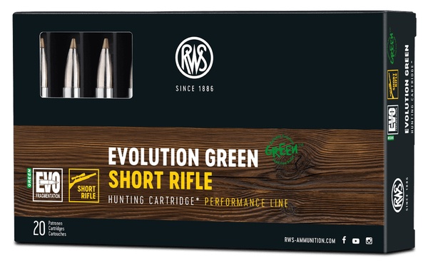 Cartouches Rws evo green short rifle calibre 308 139grs 9g