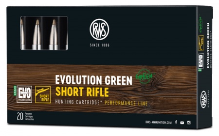 Cartouches Rws evo green short rifle calibre 308 139grs 9g