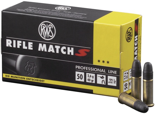 Cartouches Rws rifle match S 22Lr 40grs