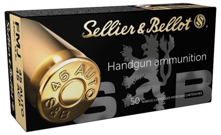 Cartouches Sellier Bellot 45acp FMJ 14,9g 230grs
