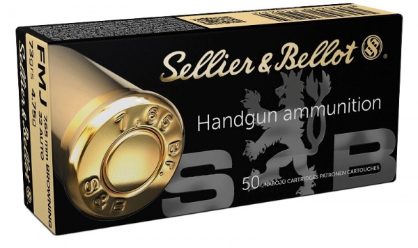 Cartouches Sellier Bellot 7,65 Browning 73grs 4,75g