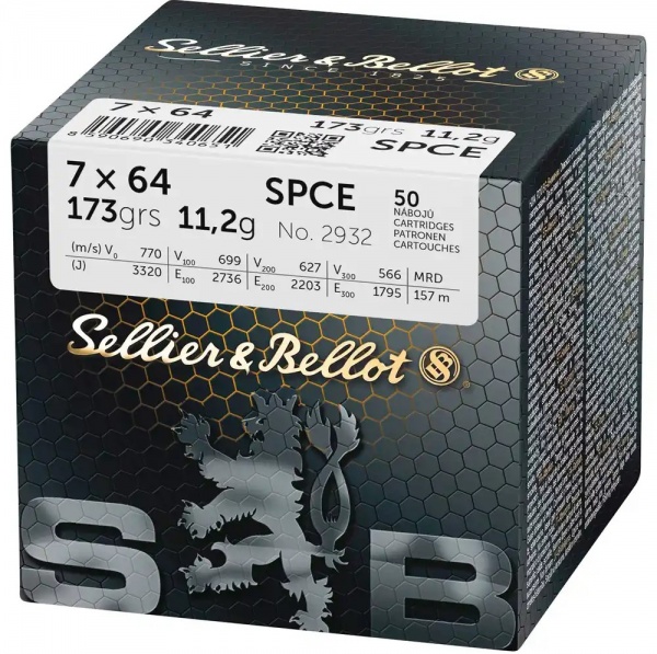 Cartouches Sellier Bellot 7x64 SPCE 173grs 11,2g x50