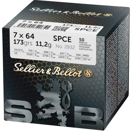 Cartouches Sellier Bellot 7x64 SPCE 173grs 11,2g x50