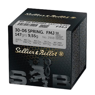 Cartouches Sellier bellot cal 30.06 FMJ 147 gr