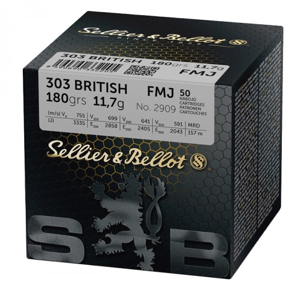 Cartouches Sellier bellot cal 303 Britsh FMJ 11.7 gr X50