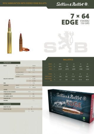 Cartouches Sellier bellot cal 7X64 EXERGY EDGE