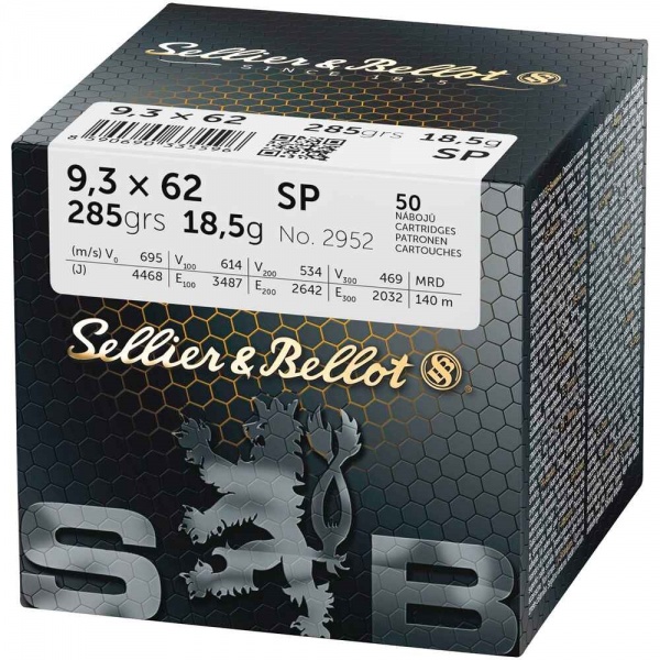Cartouches Sellier bellot cal 9.3X62 SP VRAC X50