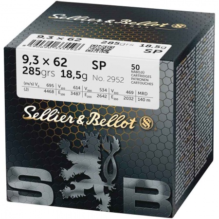 Cartouches Sellier bellot cal 9.3X62 SP VRAC X50