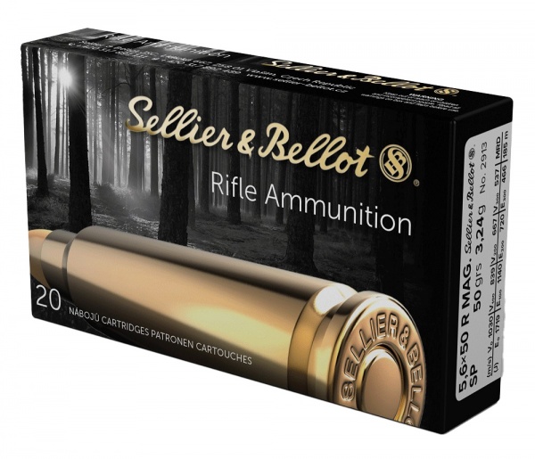 Cartouches Sellier Bellot calibre 5,6x50r mag SP 50grs 3,24g